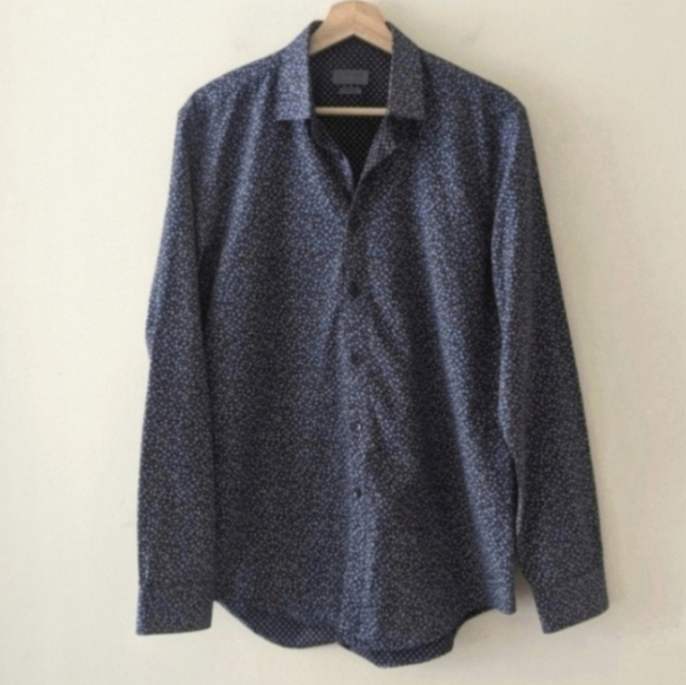 Zara Men's Blue Button Down w/ Flower Print